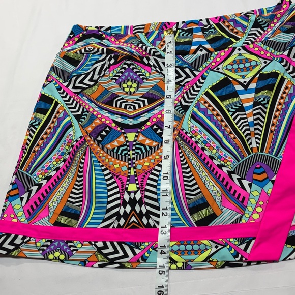 Tzu Tzu Golf Skort Medium Bright Geometric Pink Trim Athletic Tennis Skirt - Picture 7 of 8